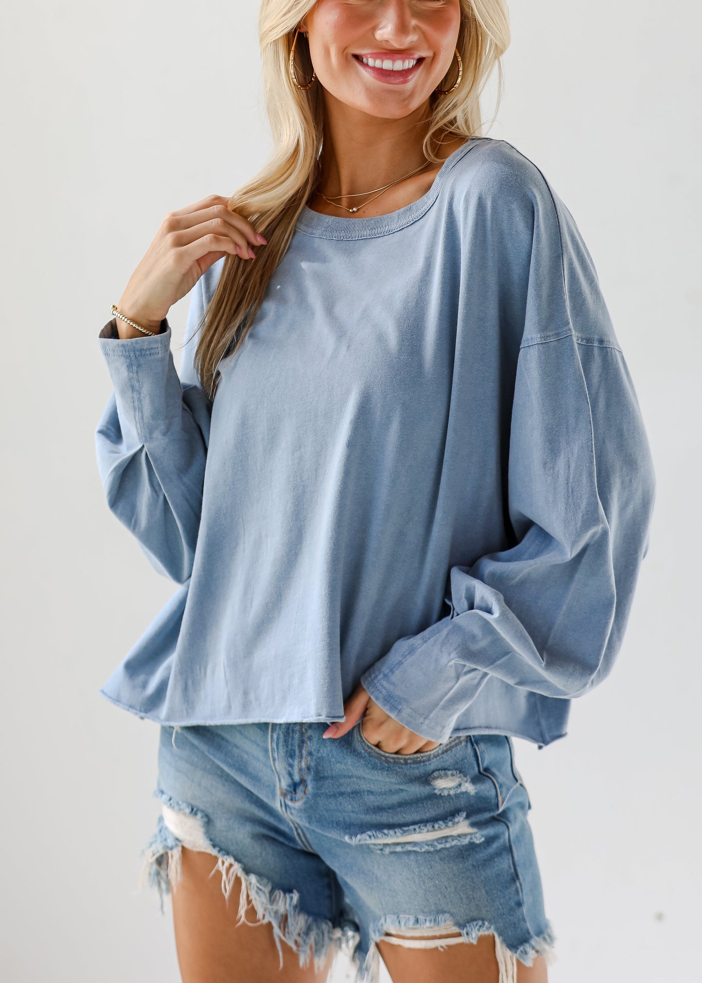 Aubree Cropped Long Sleeve Tee