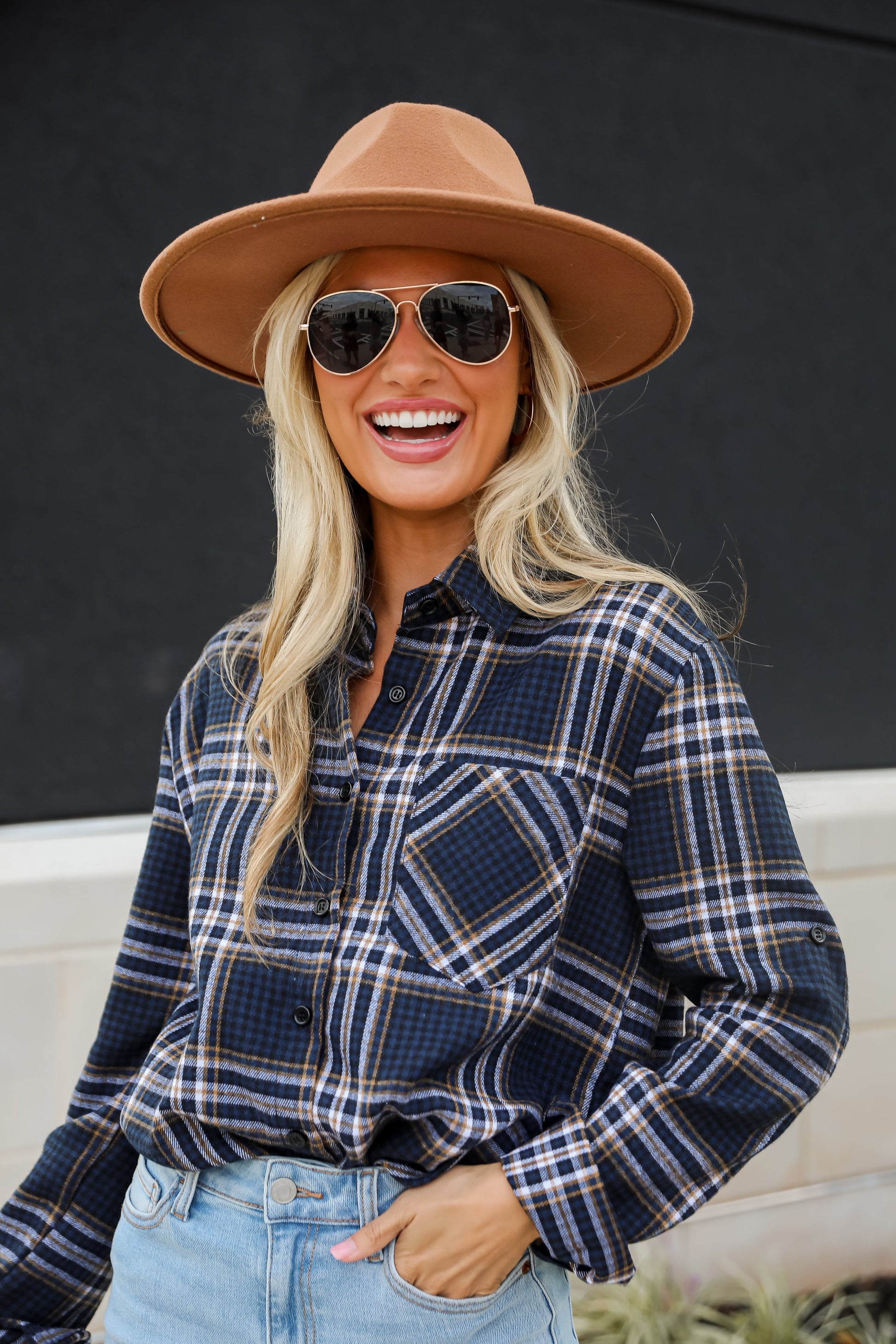 Seasonal Concept Blue Plaid Flannel