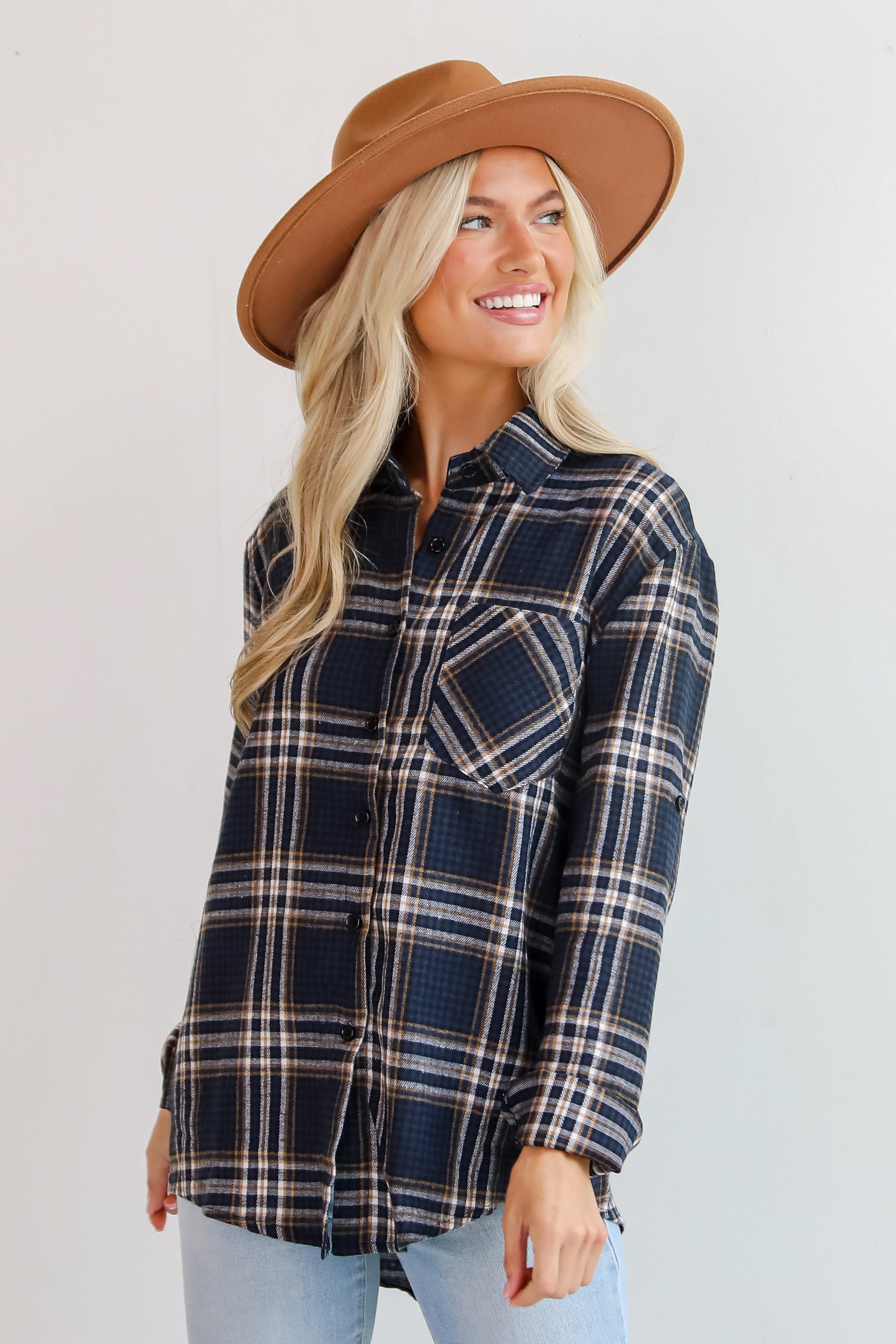 Seasonal Concept Blue Plaid Flannel