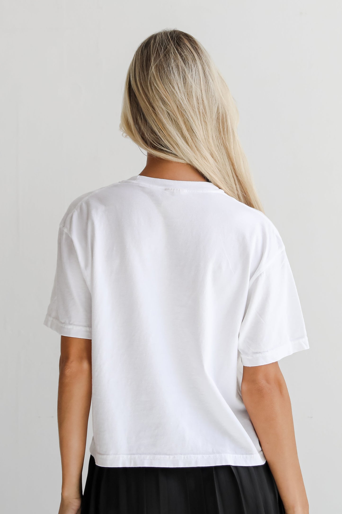 White Glory Glory Script Cropped Tee