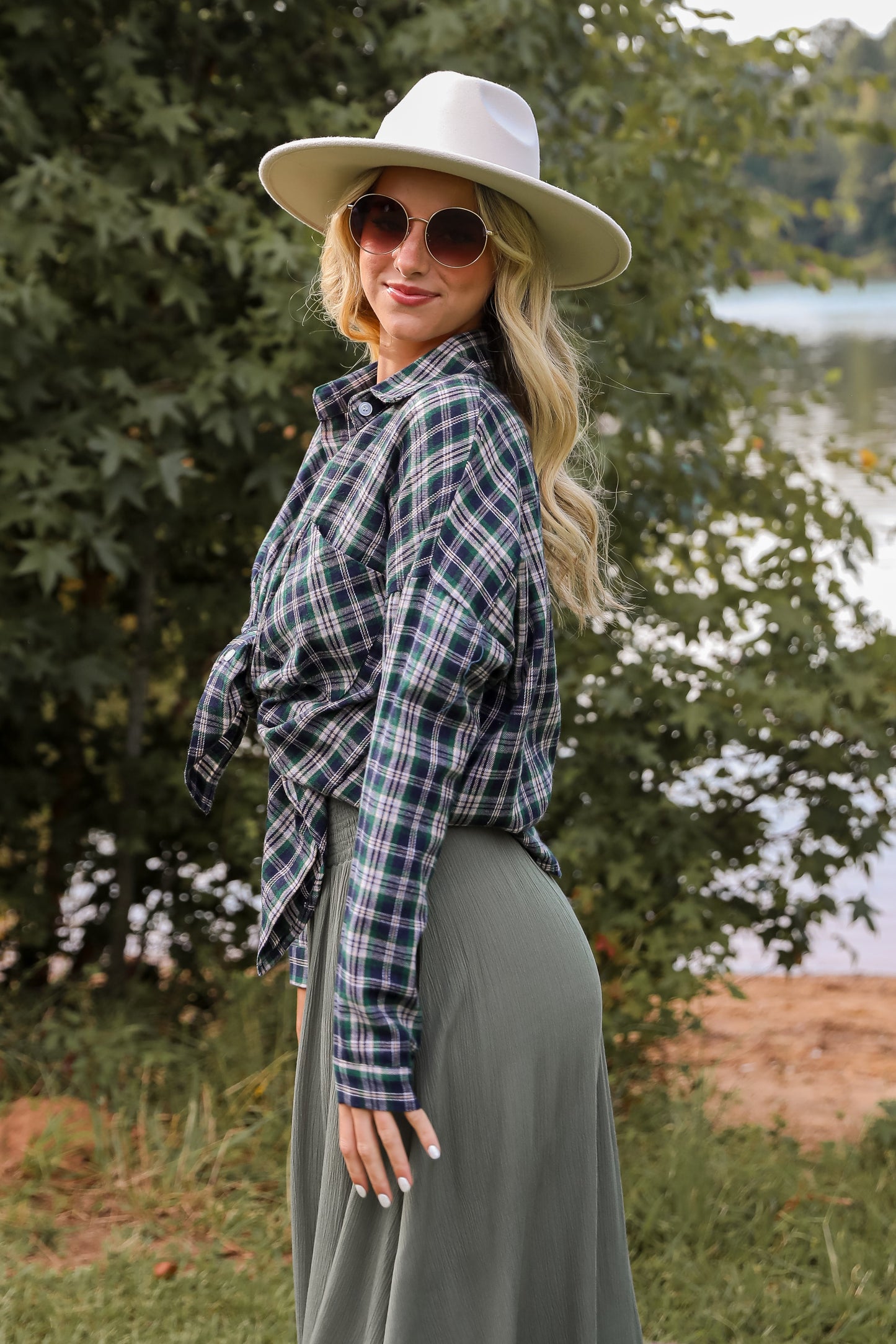 Trendsetting Aspect Hunter Green Plaid Flannel