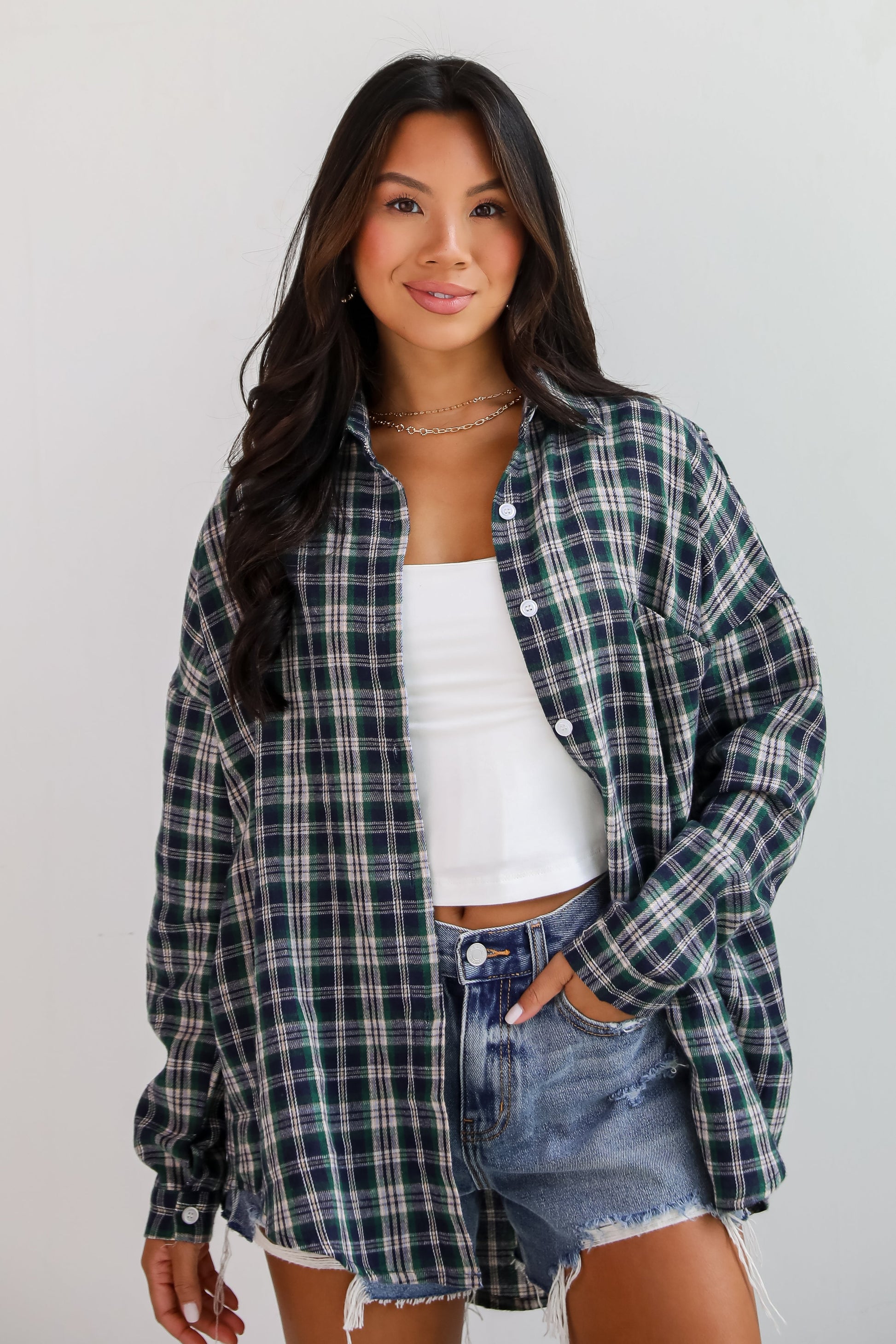 Trendsetting Aspect Hunter Green Plaid Flannel